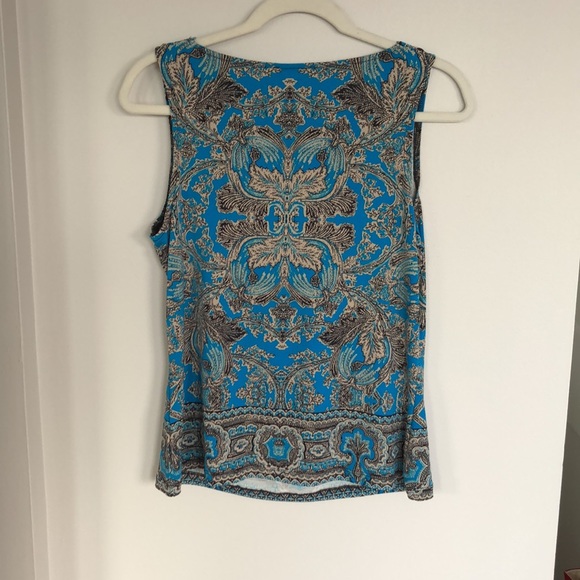 Calvin Klein Draped Neck Sleeveless Blouse - Picture 4 of 5